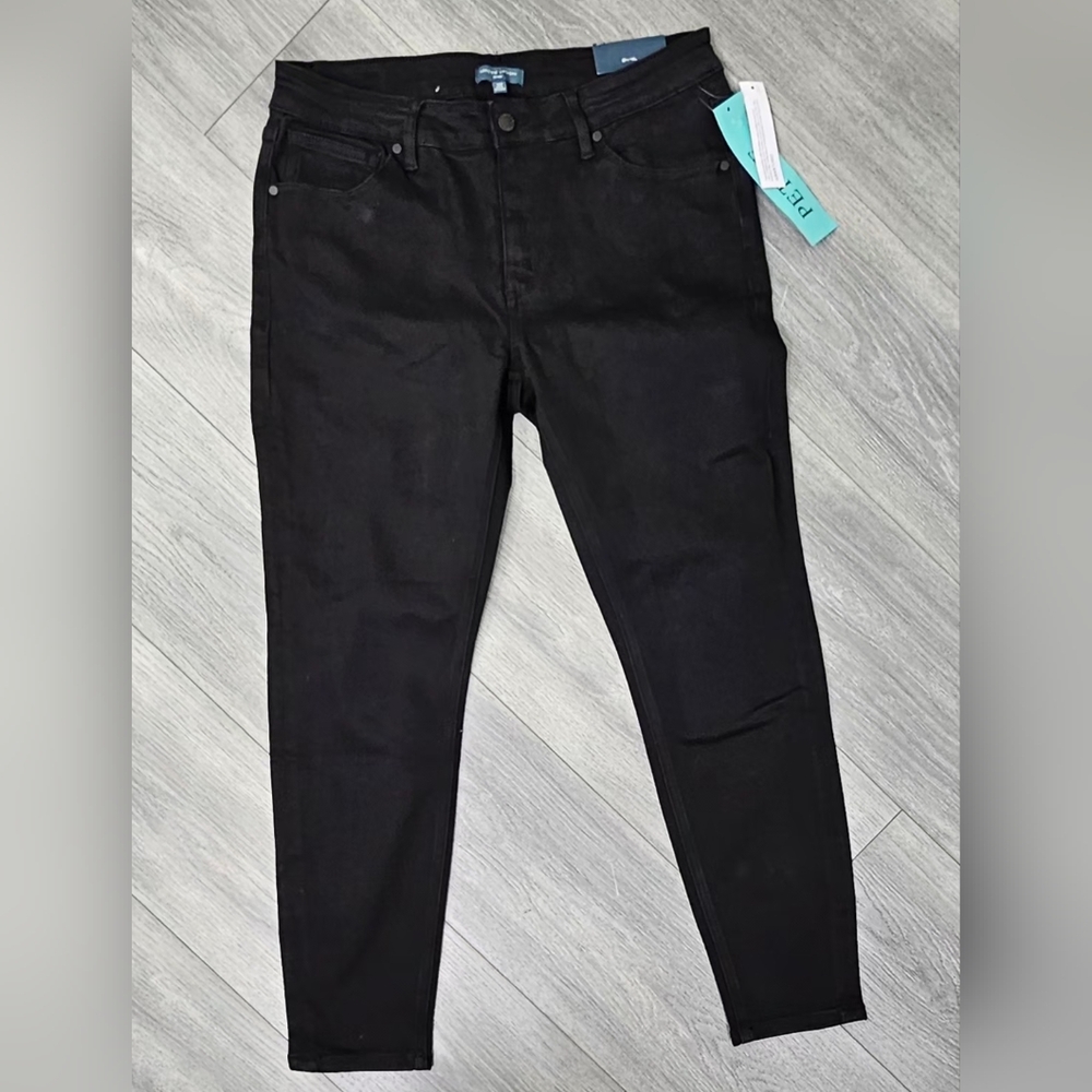 Adrienne Vittadini NWT Eva Classic Skinny Jeans Black Petite 12P